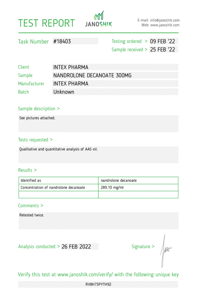 Intex Pharma ND-300 (Nandrolone Decanoate)