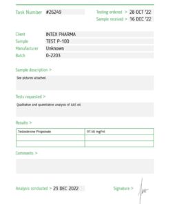 Intex Pharma TP-100 (Testosterone Propionate)