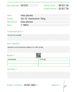 Intex Pharma VAR 10 – 10mg x 100 tabs (Anavar)